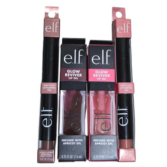 e.l.f. Cosmetics Lip Bundle - Glow Reviver Lip Oil, Pout Clout Lip Plumping Pens - Picture 1 of 4
